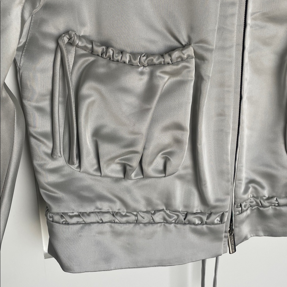 Giorgio Armani | Vintage Cropped Satin Bomber Jacket - Picture 3 of 10